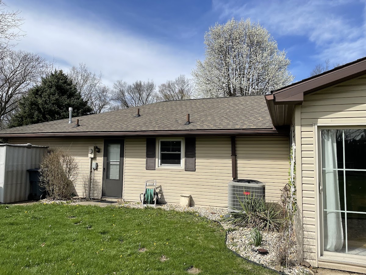 Exterior of a ranch home repainted